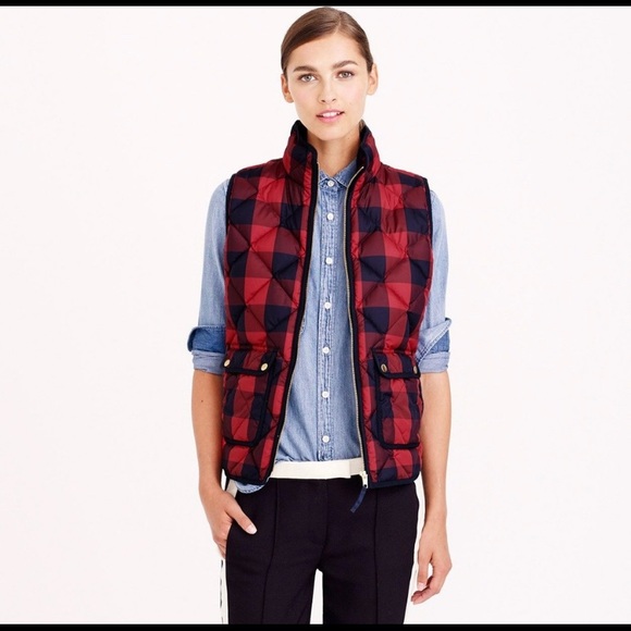 J.Crew Buffalo Plaid Down Vest small - Picture 2 of 5